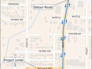 Botham Avenue Detour Map