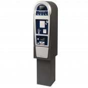 An image of a gray pay station.