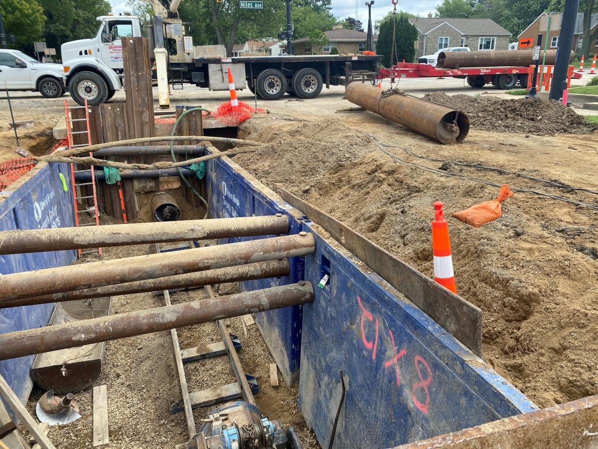 Jack & Bore for New 12" Dia. Water Main under Niles Avenue Jack & Bore