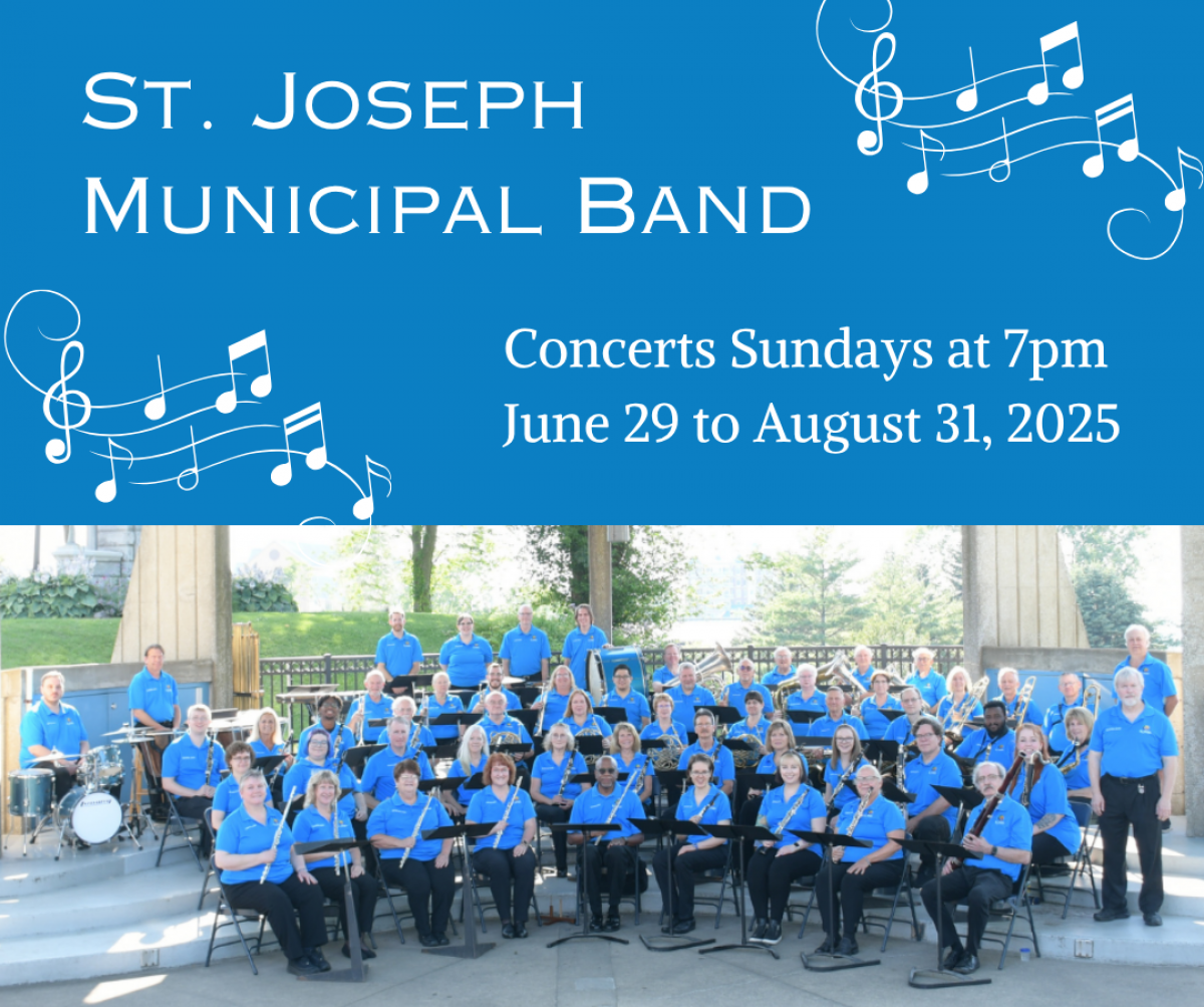 St. Joseph Municipal Band Concerts Sundays at 7pm June 29 to August 31, 2025