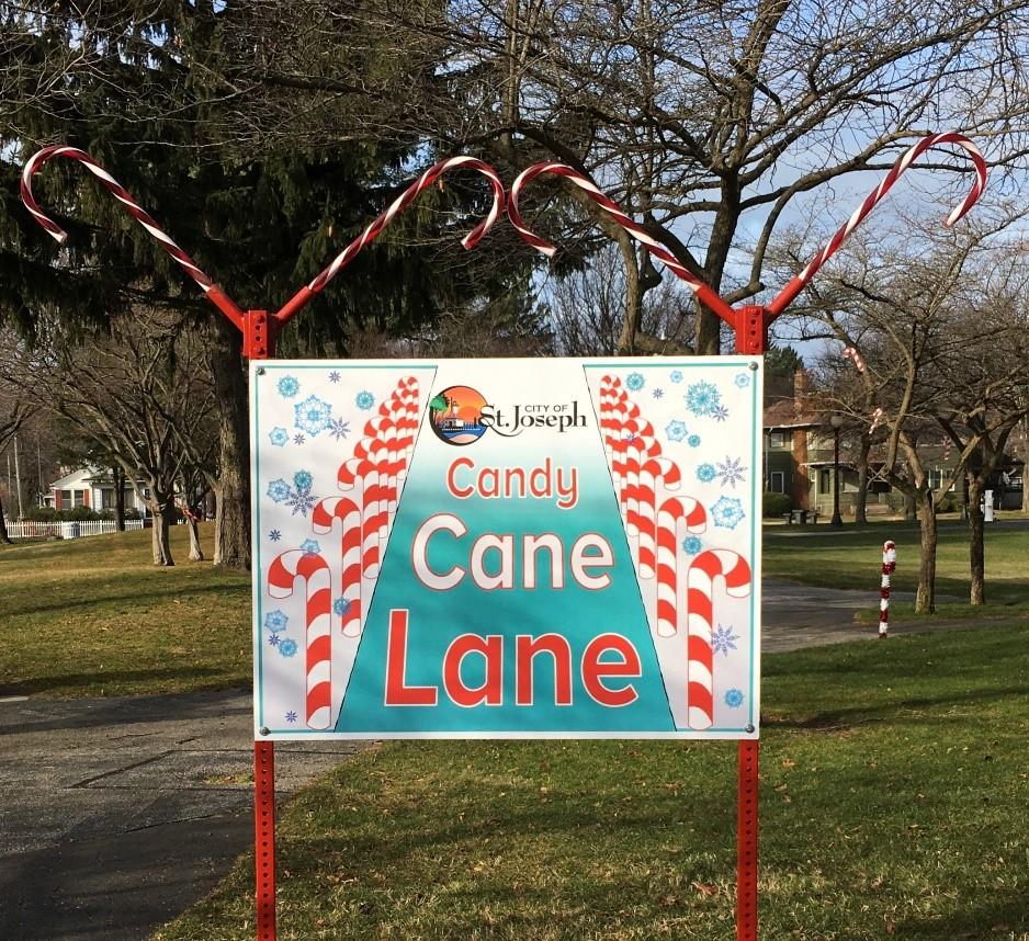 Candy Cane Lane at Milton Park St. Joseph Michigan